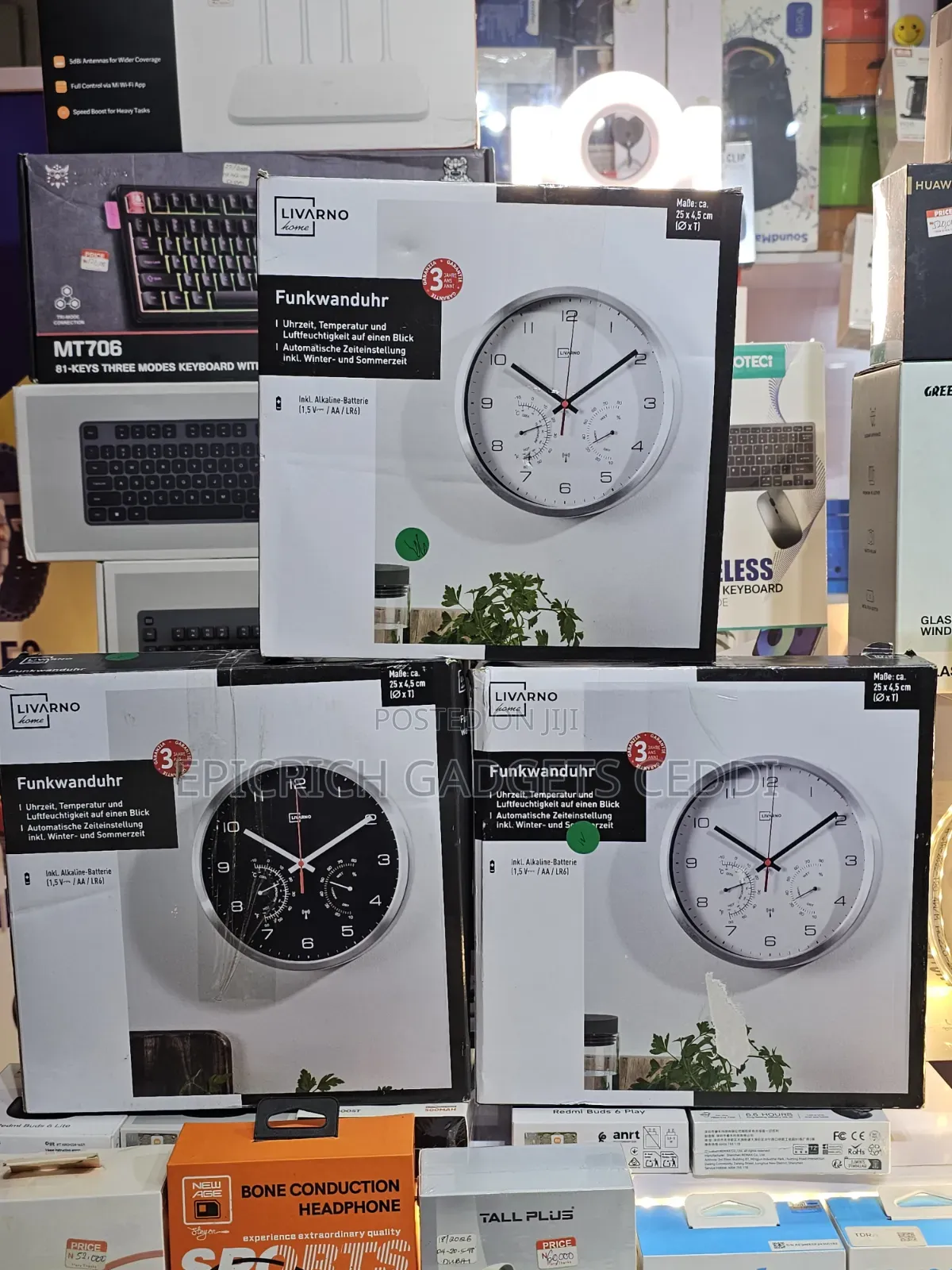 LIVARNO Wall Clock With Temperature and Humidifier Guages