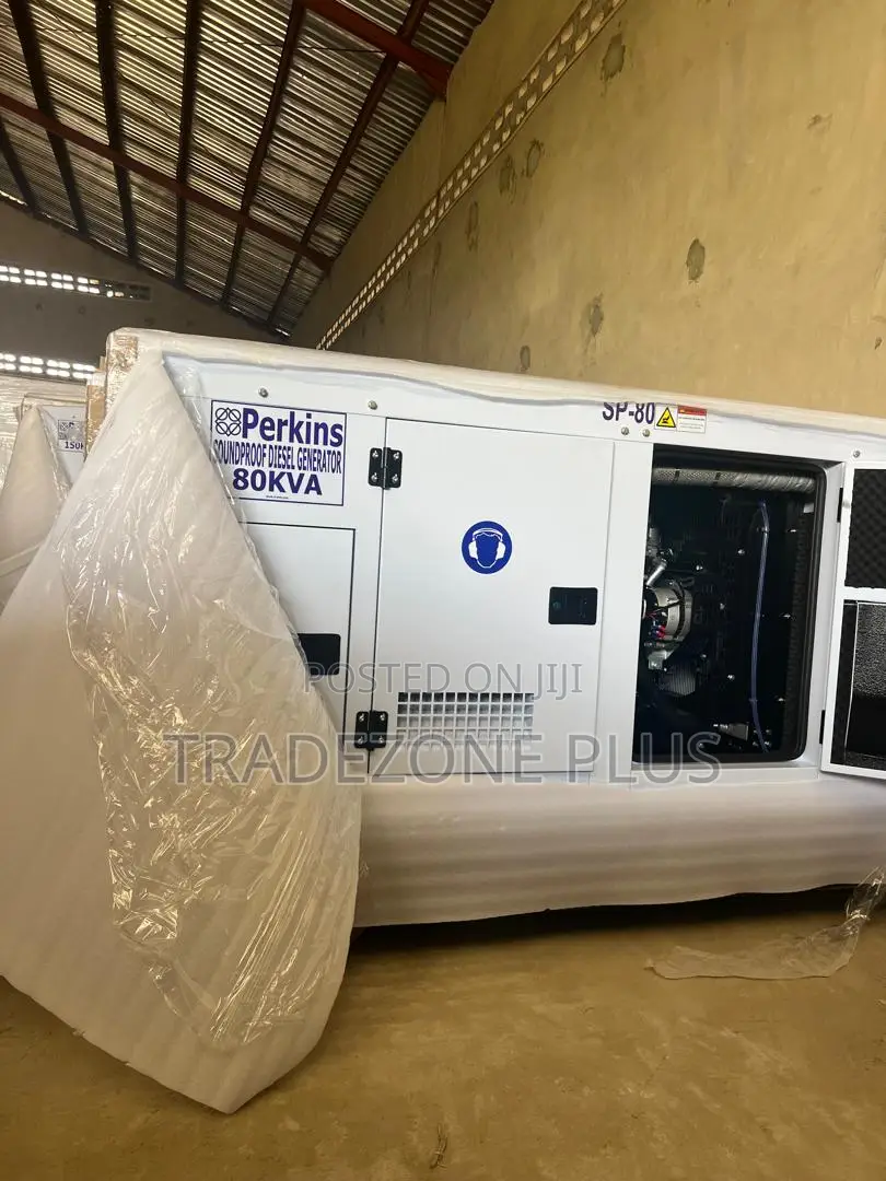 Original Perkins 80KVA Generator With Soundproof Housing