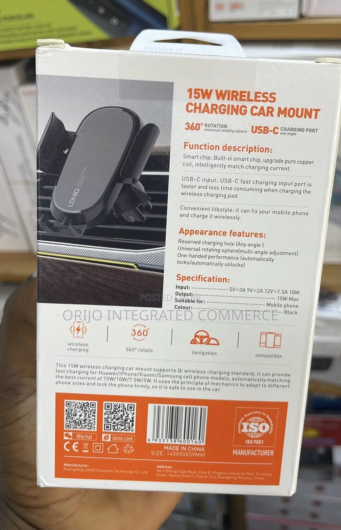 15w Wireless Charging Car Mount