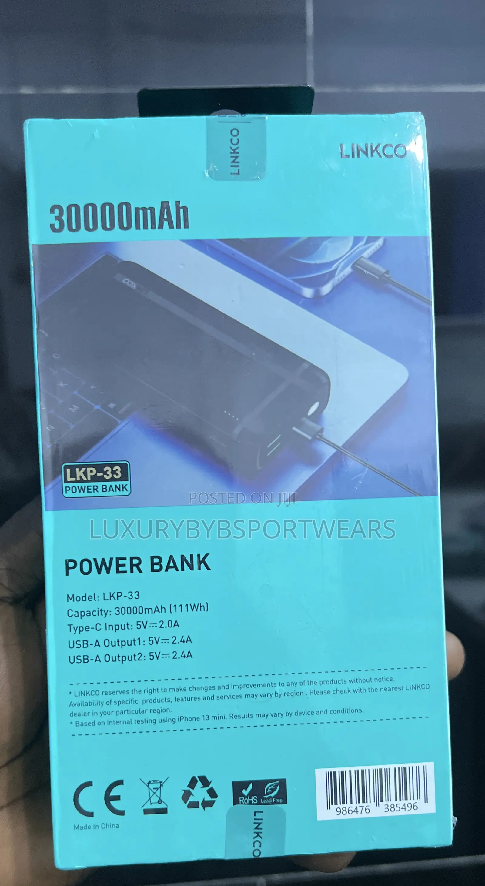 LINKCO 30,000mah 12w Powerbank