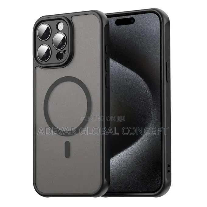 For iPhone 15 Pro Max TPU Hybrid PC Frosted Magsafe Phone Case Pouch
