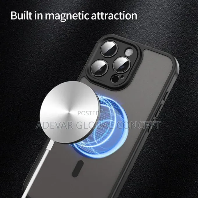 For iPhone 15 Pro Max TPU Hybrid PC Frosted Magsafe Phone Case Pouch