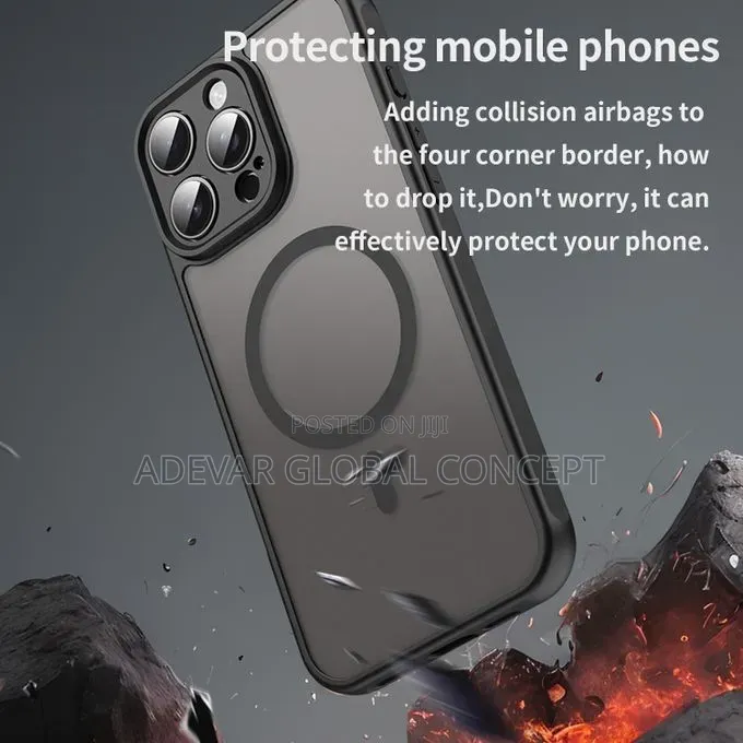 For iPhone 15 Pro Max TPU Hybrid PC Frosted Magsafe Phone Case Pouch