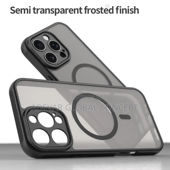 For iPhone 15 Pro Max TPU Hybrid PC Frosted Magsafe Phone Case Pouch