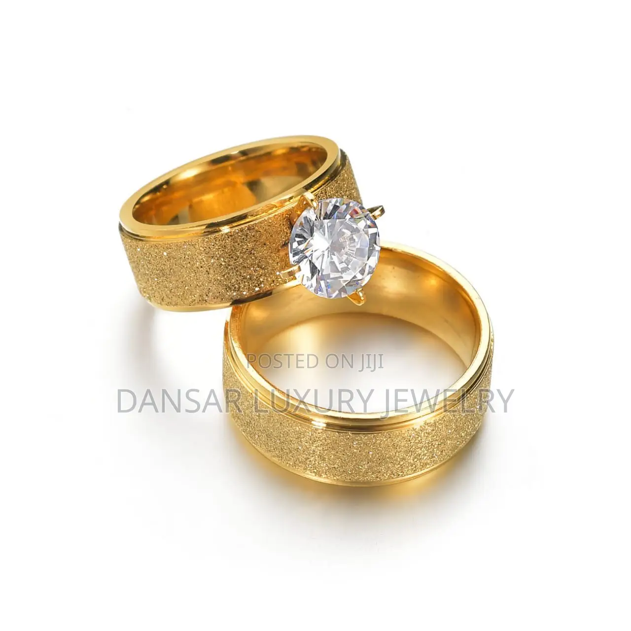 Tungsten Gold Wedding Pair