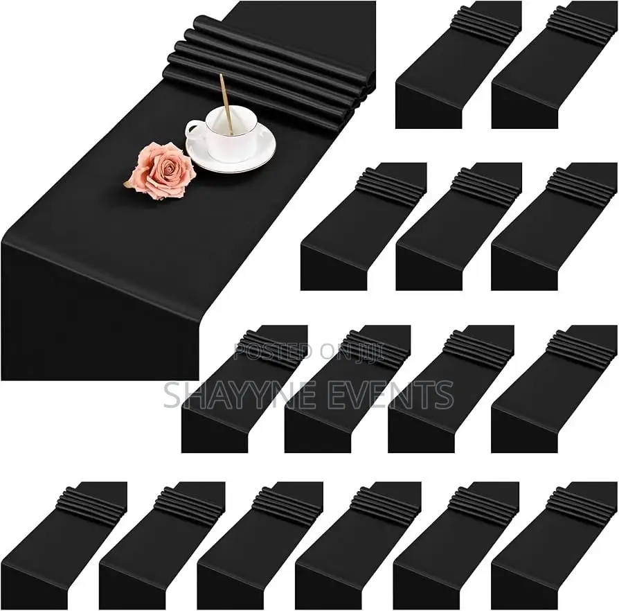 Black Table Runner Available for Rent