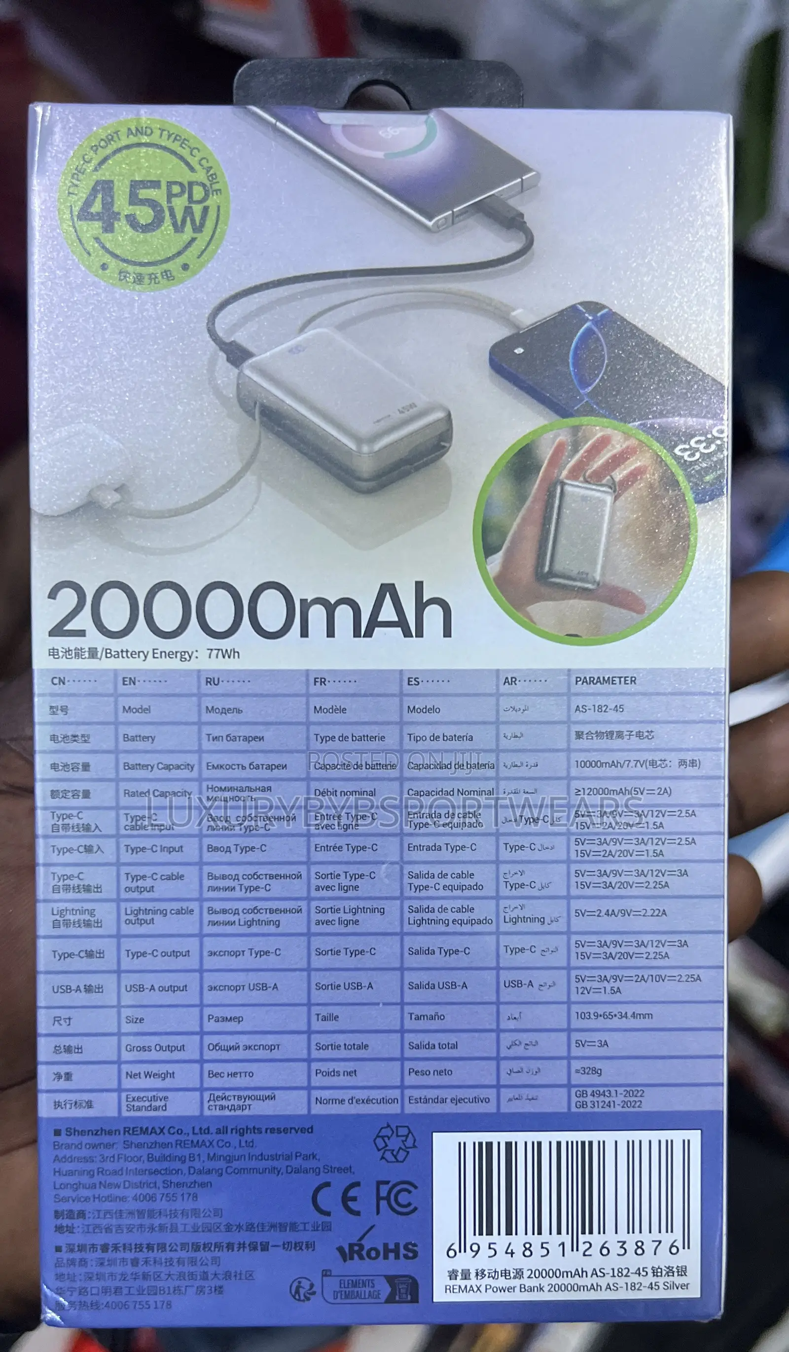 Remax Mini 20000mah 45w Powerbank