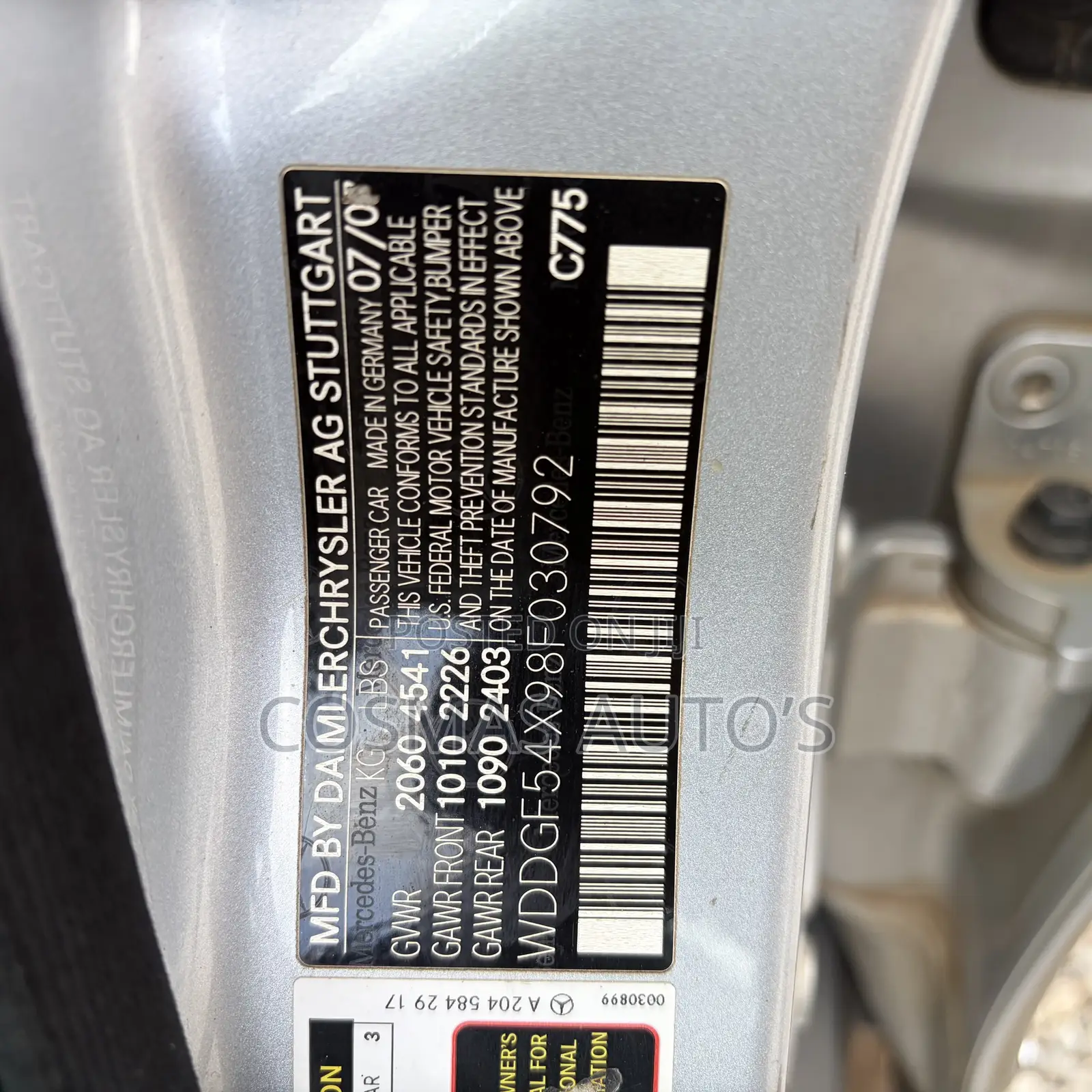 Mercedes-Benz C300 Luxury Sedan AWD (3.0L 6cyl 7A) 2008 Silver