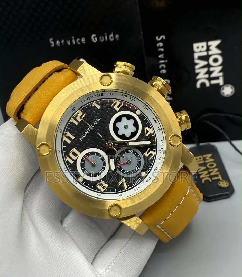 Automatic Quality Luxury Mont Blanc Genuine Leather Men Watch