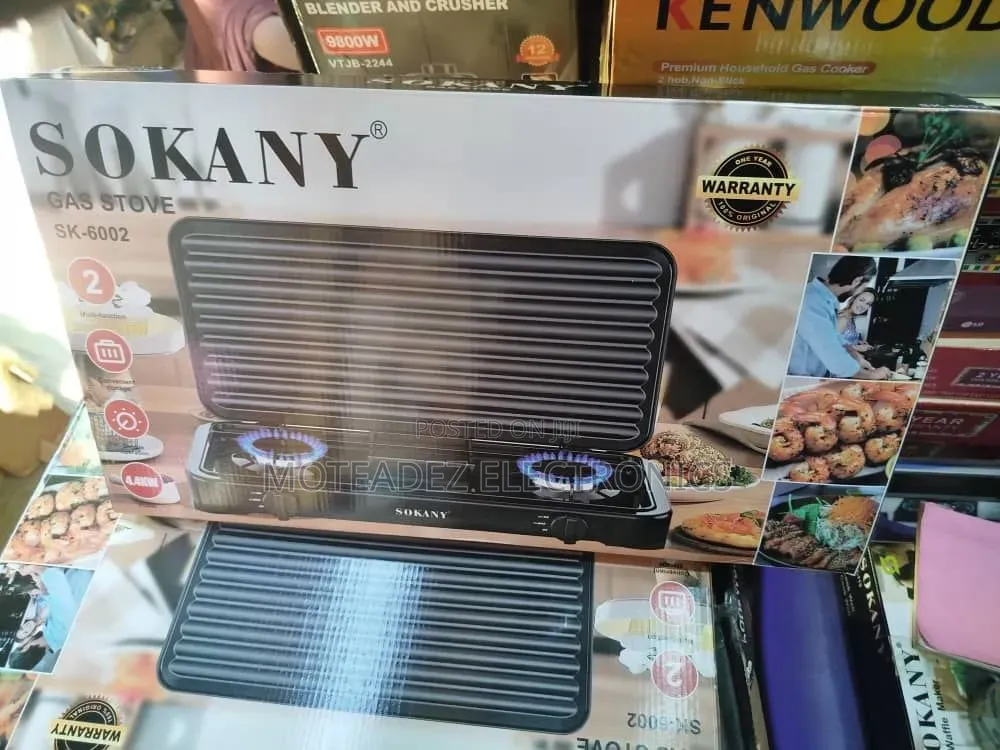 Sokany 2face Quality Stainless Non Stick Gas Cooker/Burner