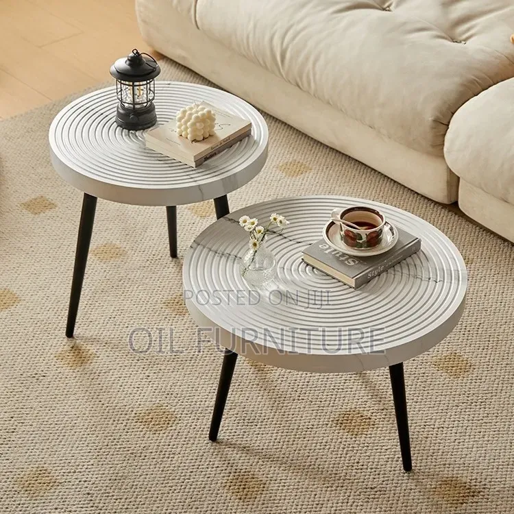 ​Stylish 2-in-1 Round Nesting Side Tables for Living Room