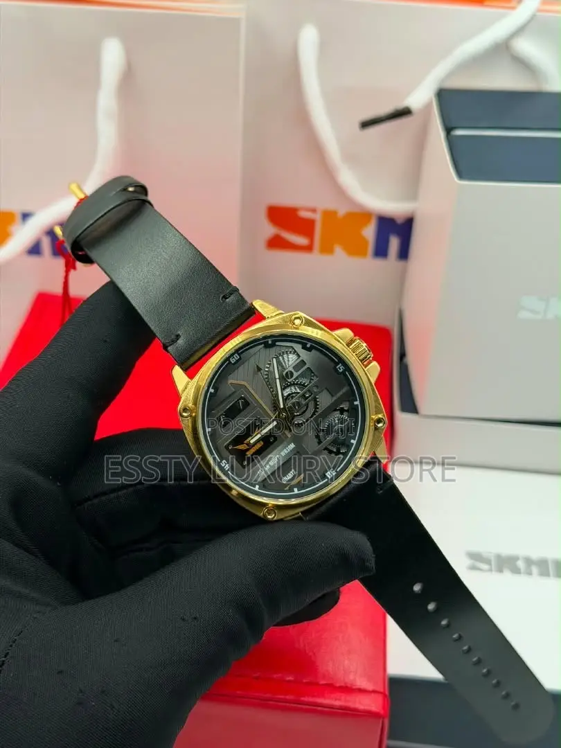 High Quality Skmei Leather Watch Come With Exact Box and Bag