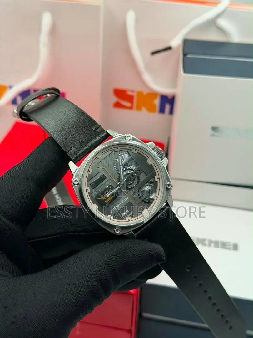 High Quality Skmei Leather Watch Come With Exact Box and Bag