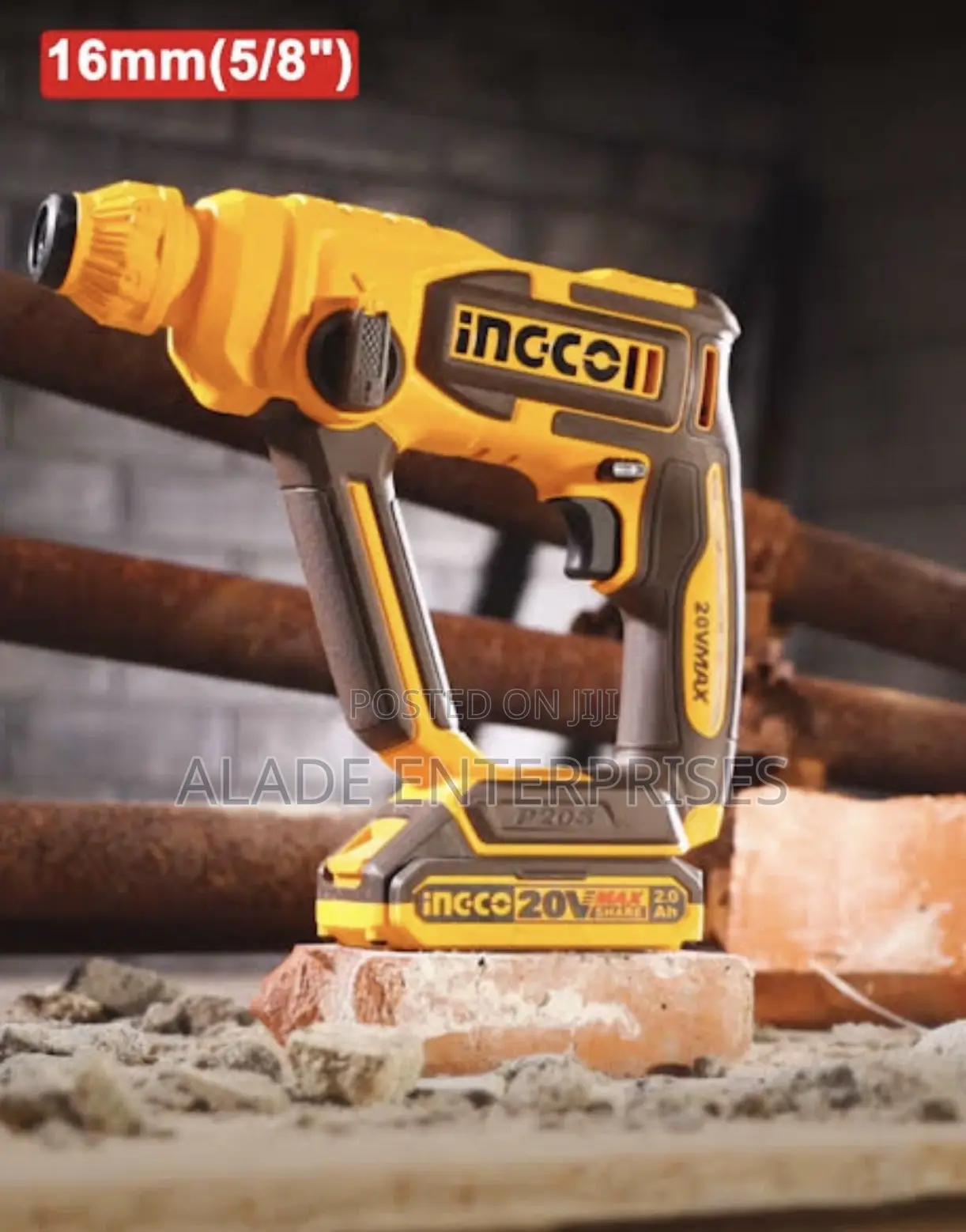 Ingco 20V Cordless Rotary Hammer Drill 16mm With 1 X Battery Charger