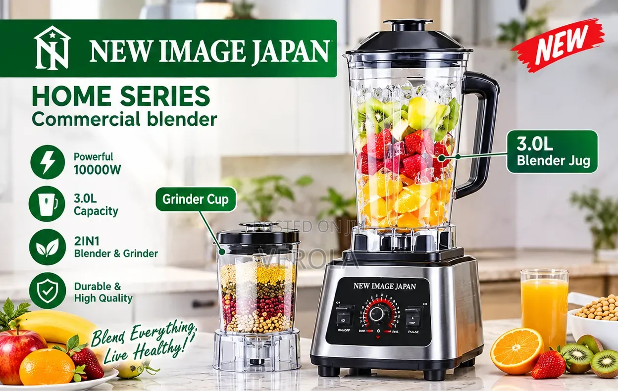 New Image Japan 3.0L Commercial Blender – With 2 in 1 Cups —10000W