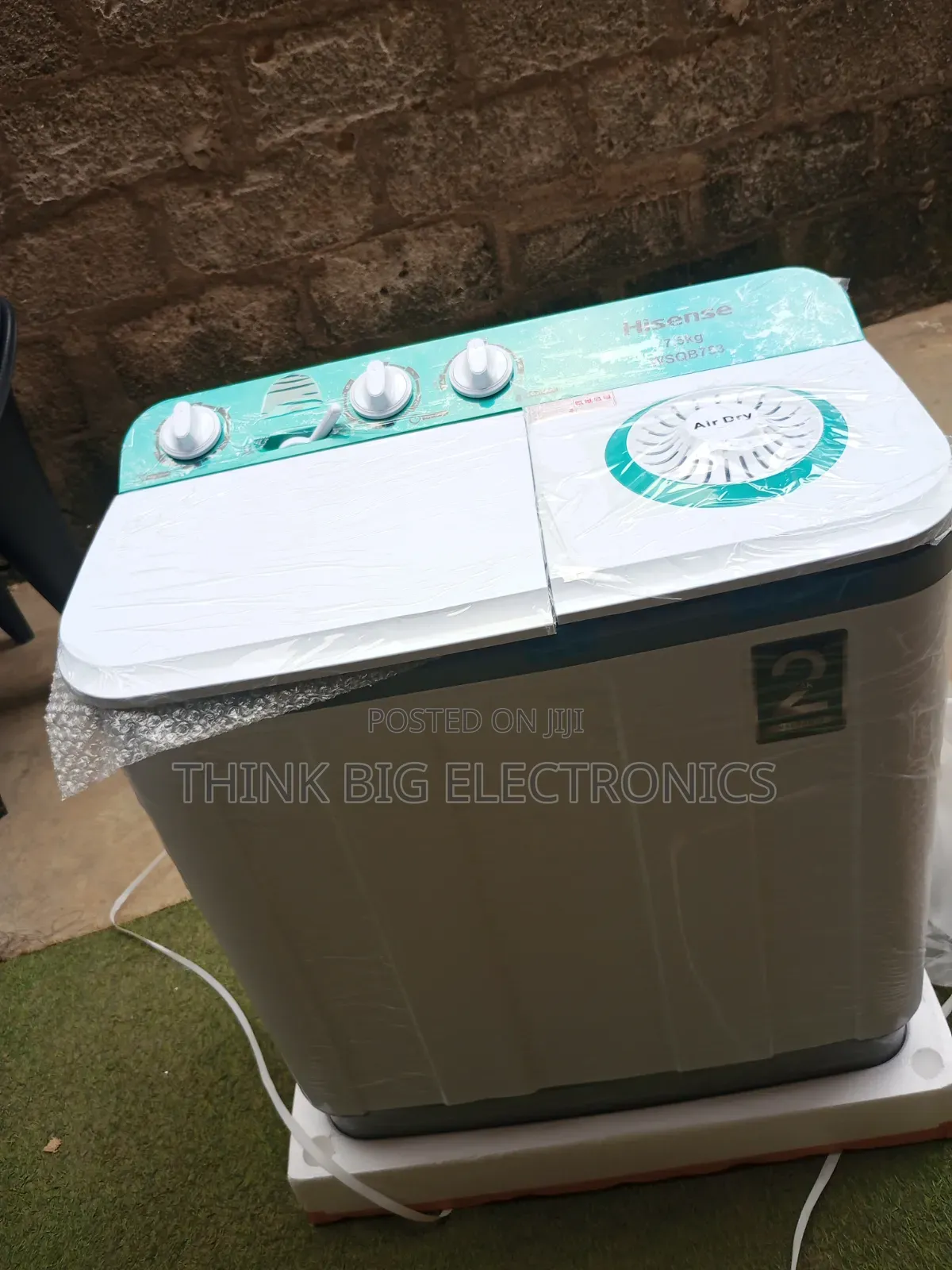Hisense 7.5kg Twin Tub Washing Machine With Transparent Blue Lid