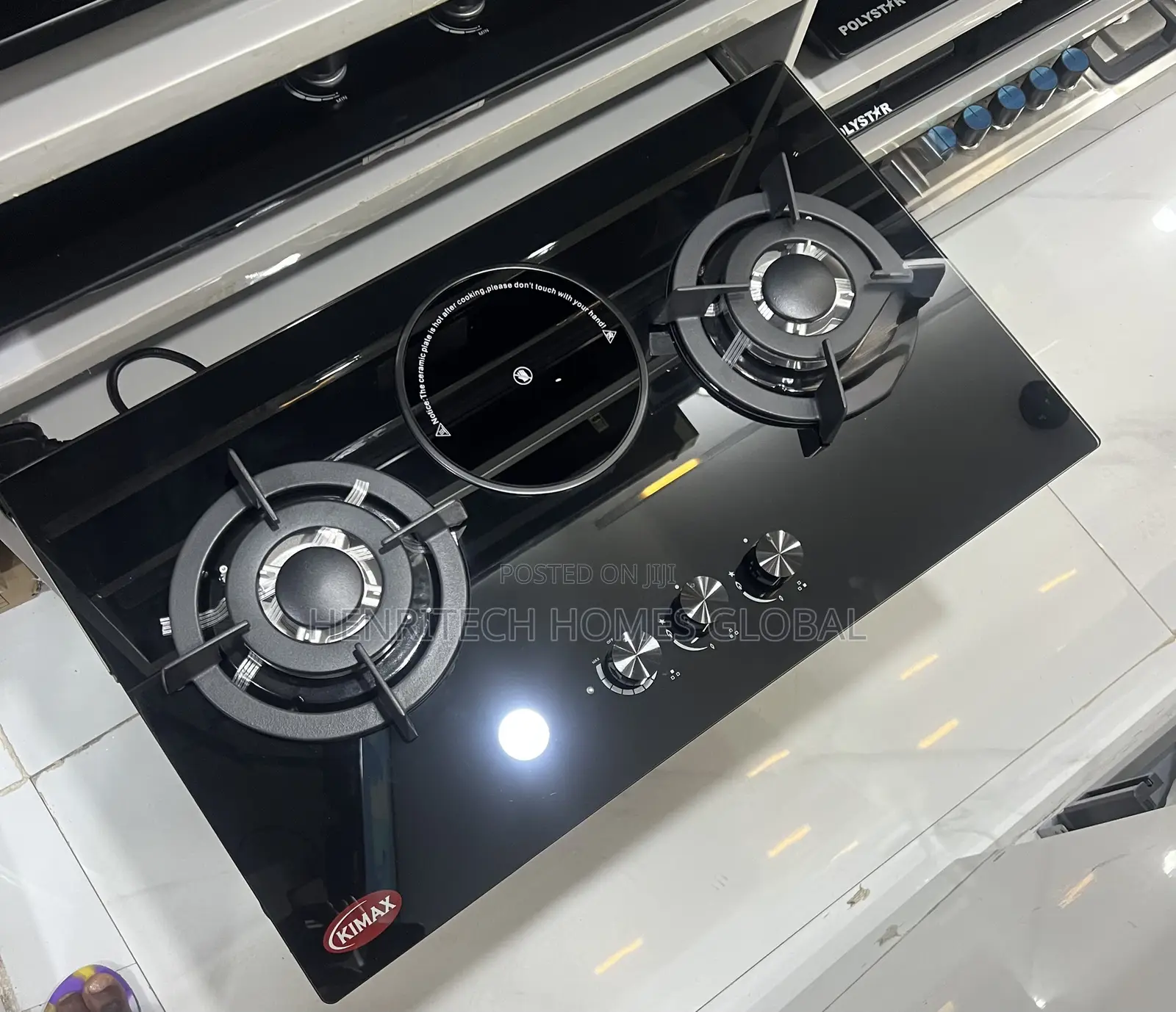 Kimax 2 Gas Burner + Electric Hot Plate Built-in Gas Cooker Original