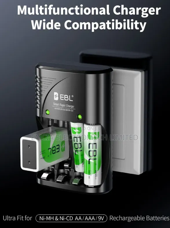 EBL Smart Battery Charger for 9V,AA,AAA (Charger Only)