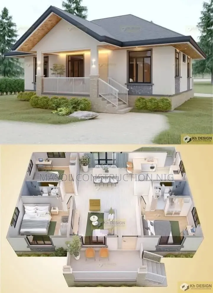 Bungalow Floor Layout Architectural Drawing