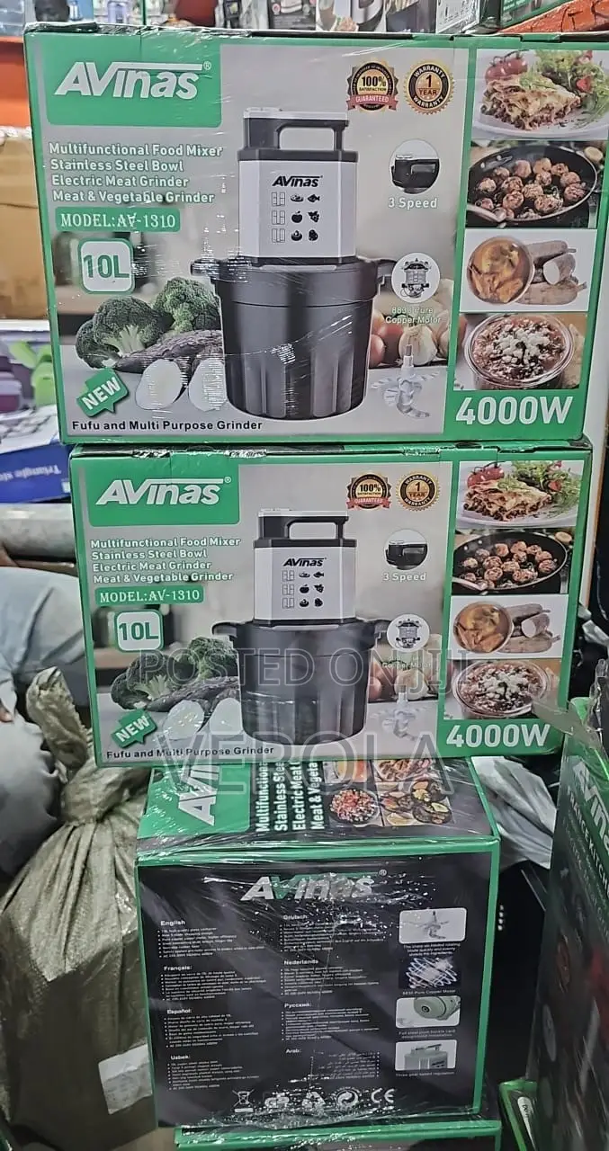 AVINAS 10L 4000W Multifunctional Food Mixer & Meat Grinder
