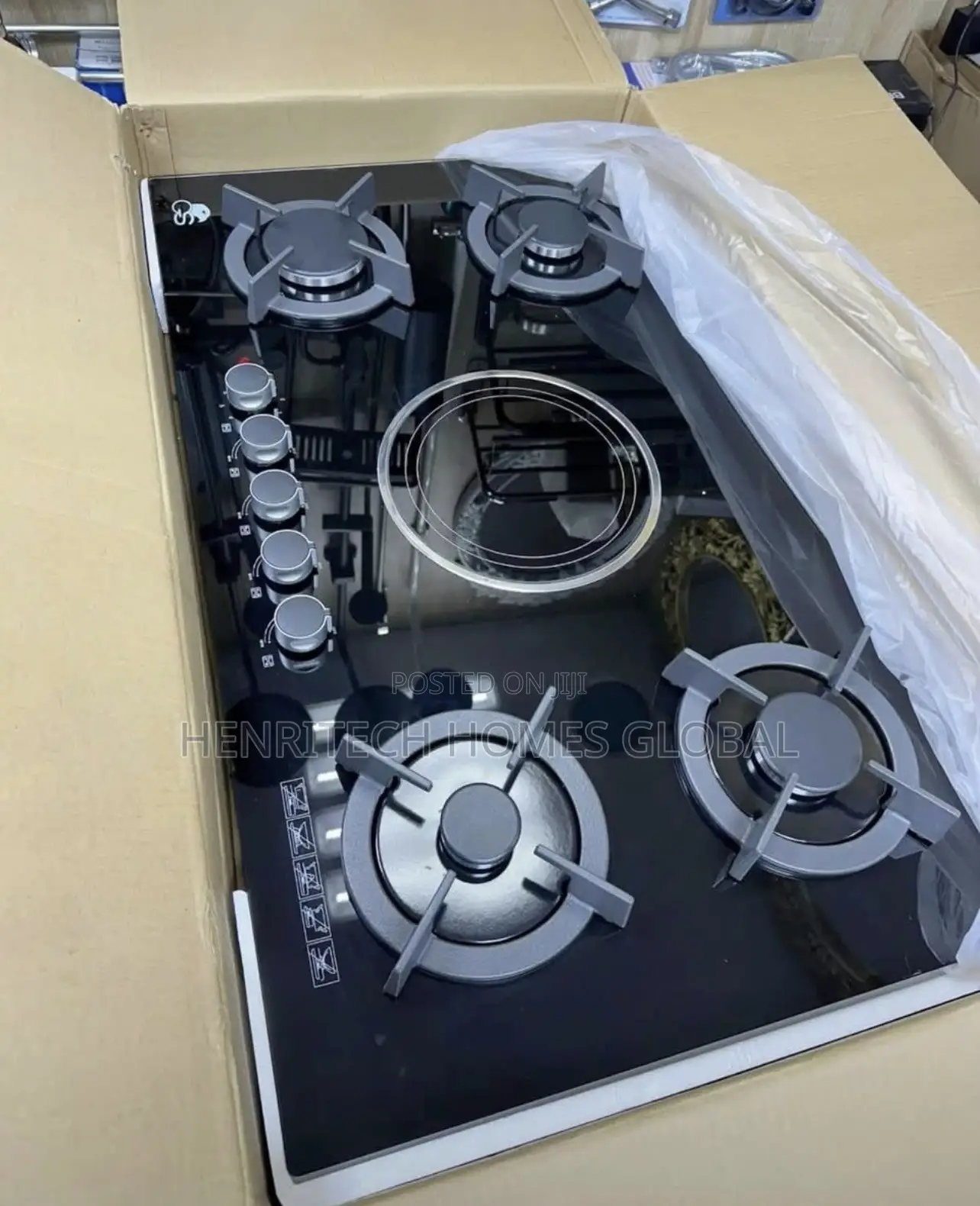GS 4 Gas Burner + Electric Hot Plate Built-in Quality Cookers