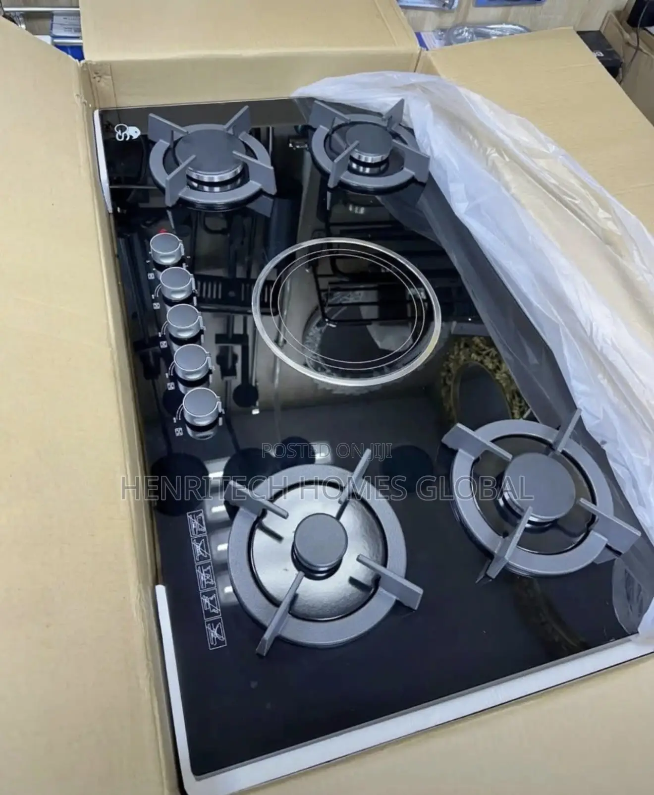 GS 4 Gas Burner + Electric Hot Plate Built-in Quality Cookers