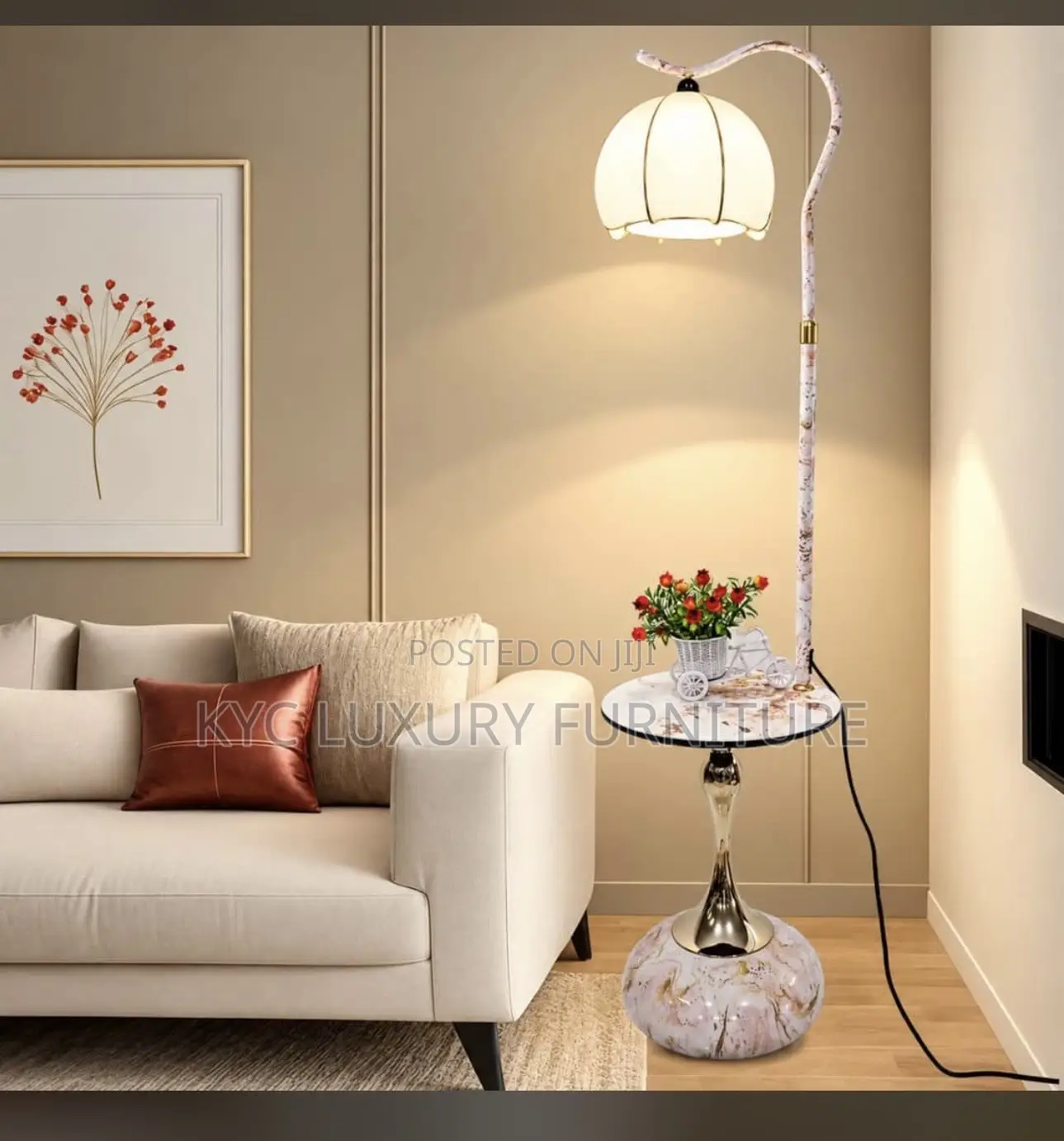 Side Table With Lamp