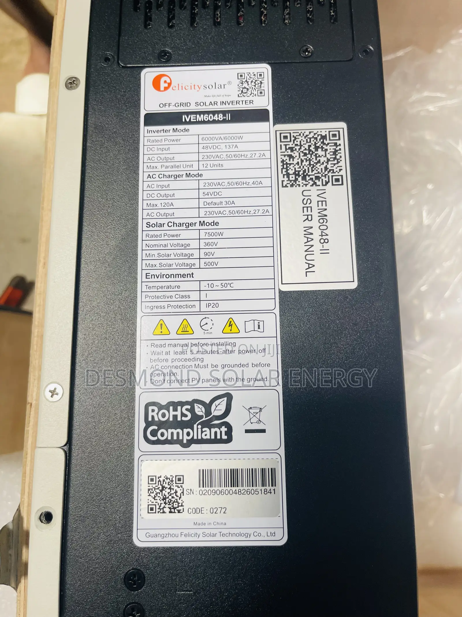 Felicity 6kva 48v Hybrid Inverter Is Available Now With Good Warranty