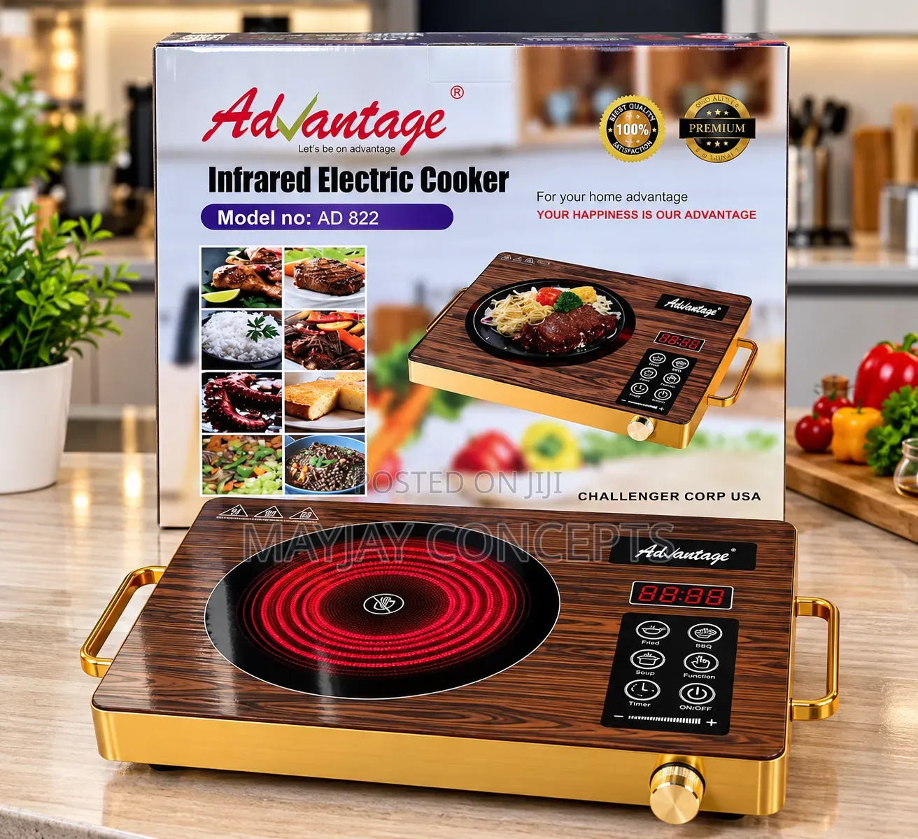 ADVANTAGE AD 822 Infrared Electric Cooker With Multi-Function Cooking