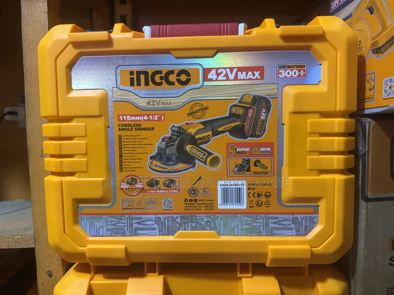 Ingco 42V Cordless Angle Grinder (115mm / 4-1/2")