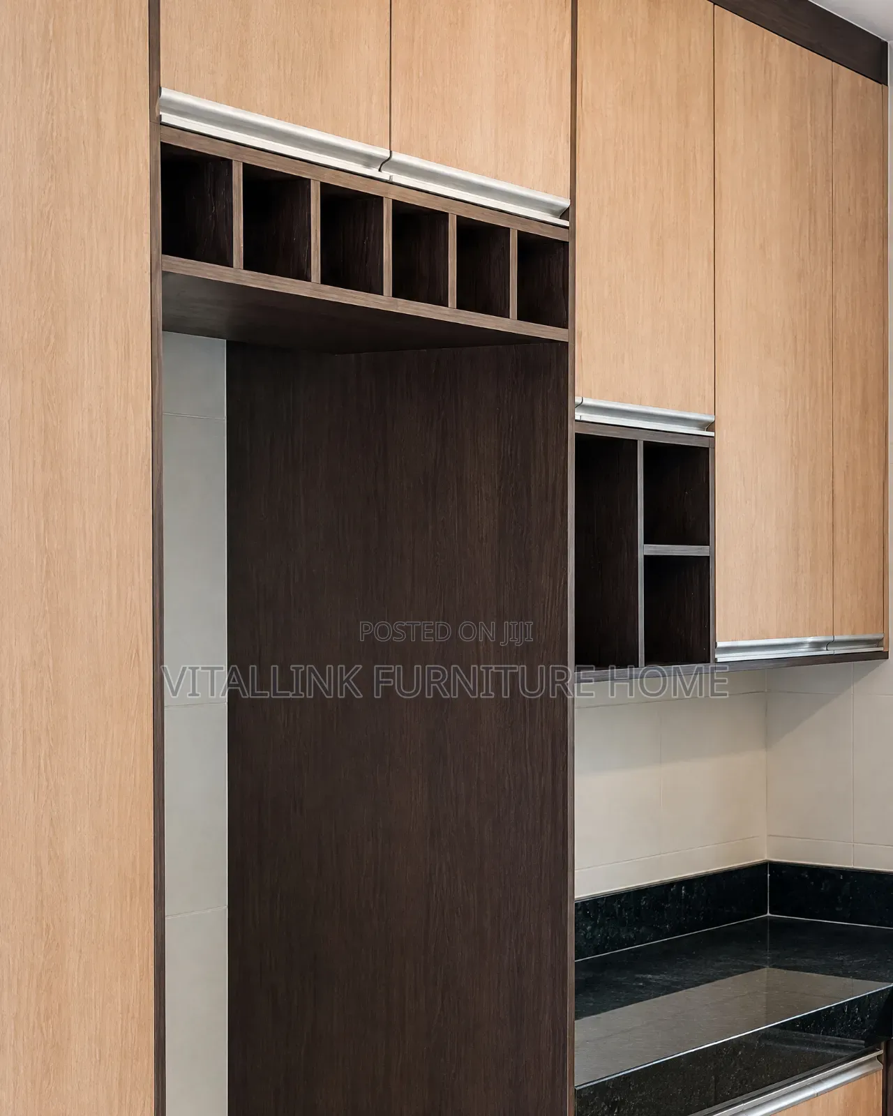 Modern Light Wood Kitchen Cabinet Set