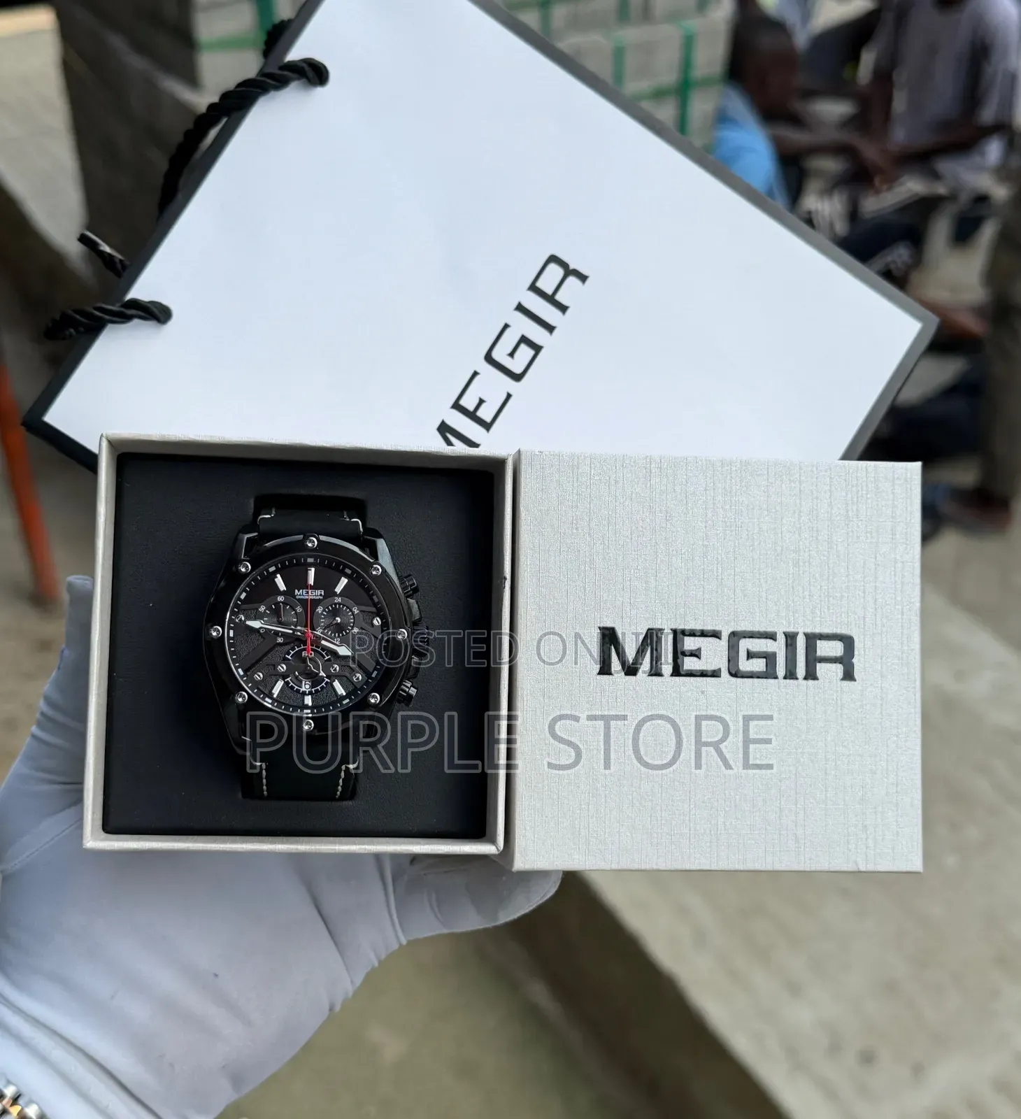 Megir Stylish Chronograph Quality Leather Watches