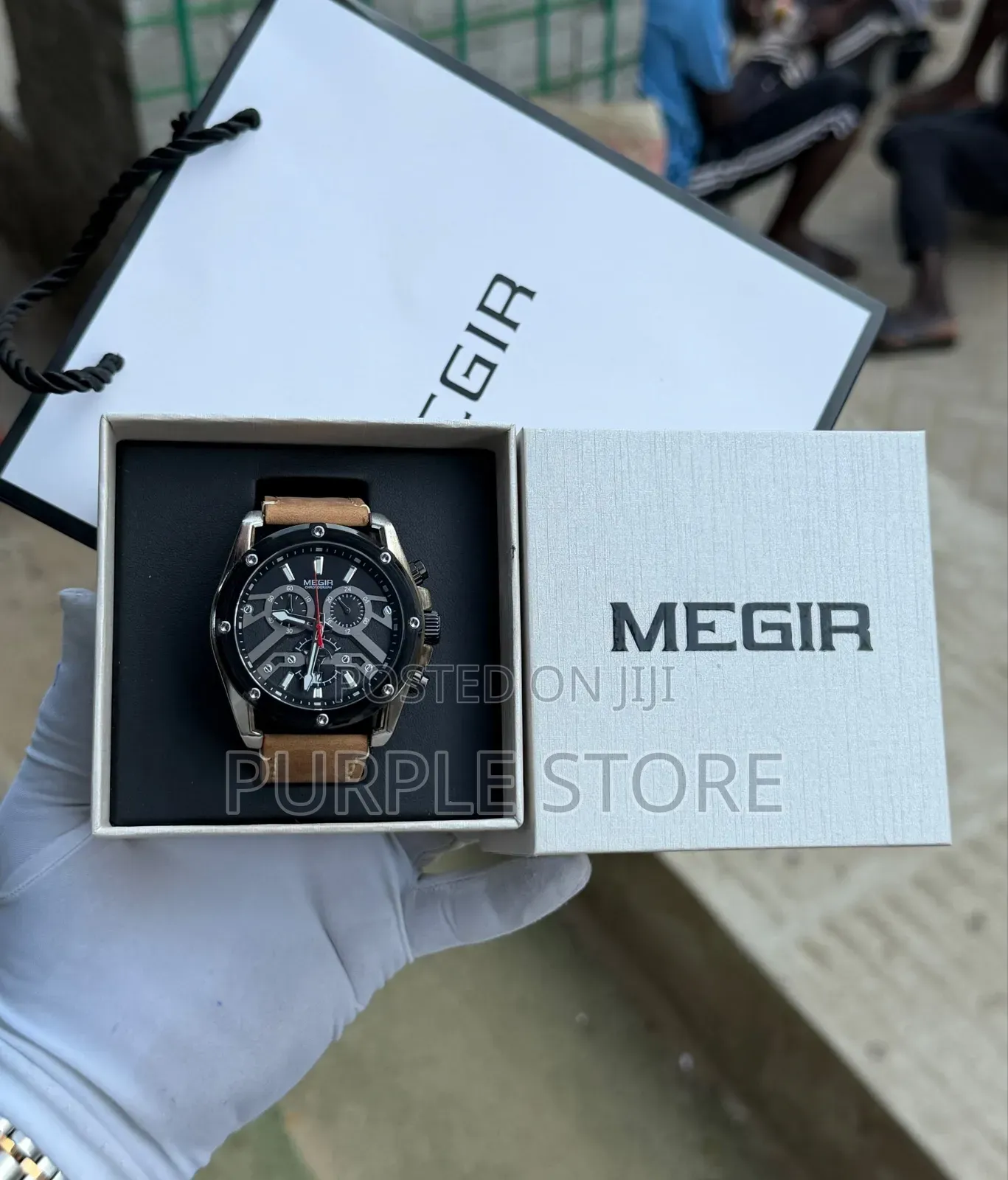 Megir Stylish Chronograph Quality Leather Watches
