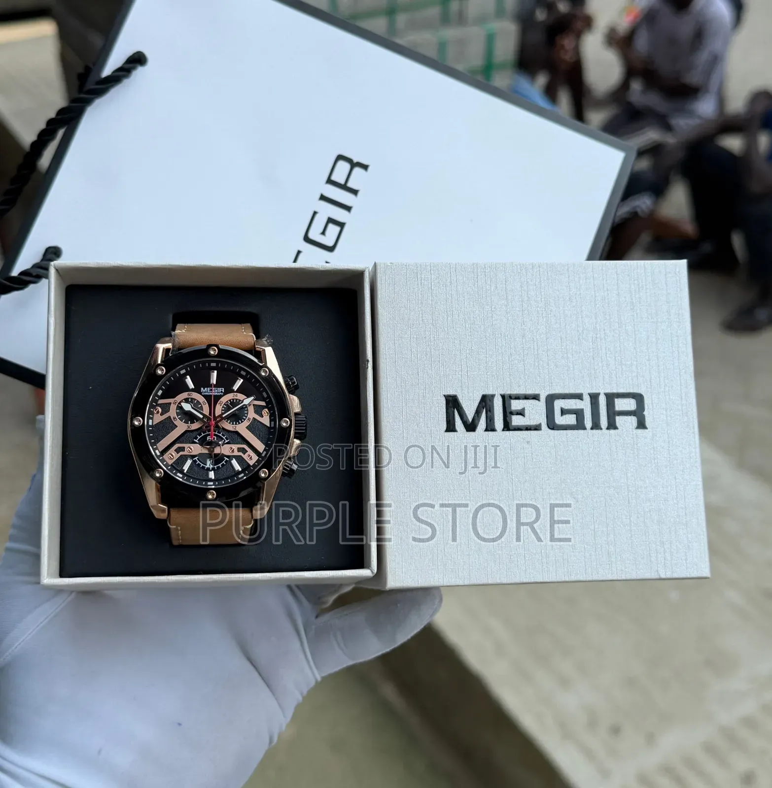 Megir Stylish Chronograph Quality Leather Watches