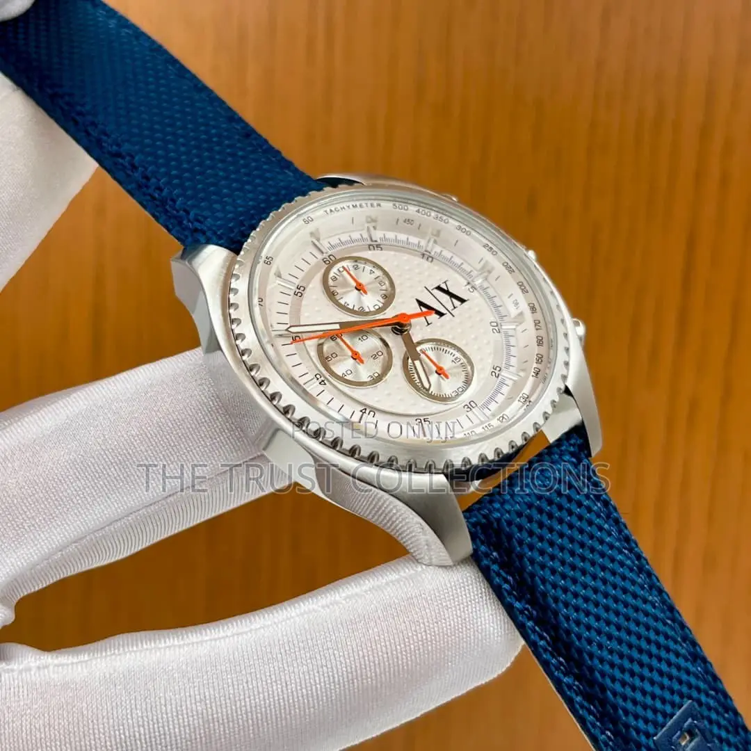 Armani Exchange Leather Strap Watch