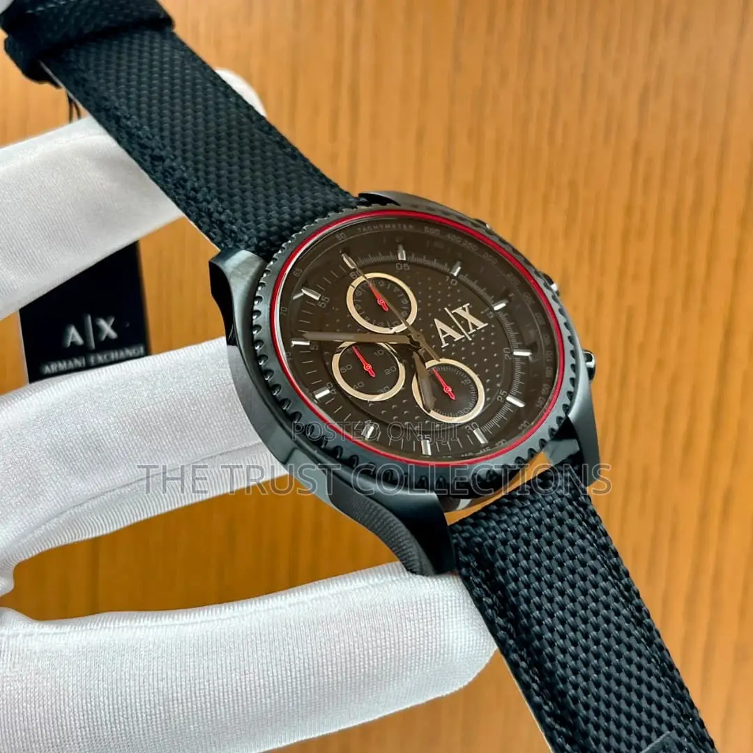 Armani Exchange Leather Strap Watch