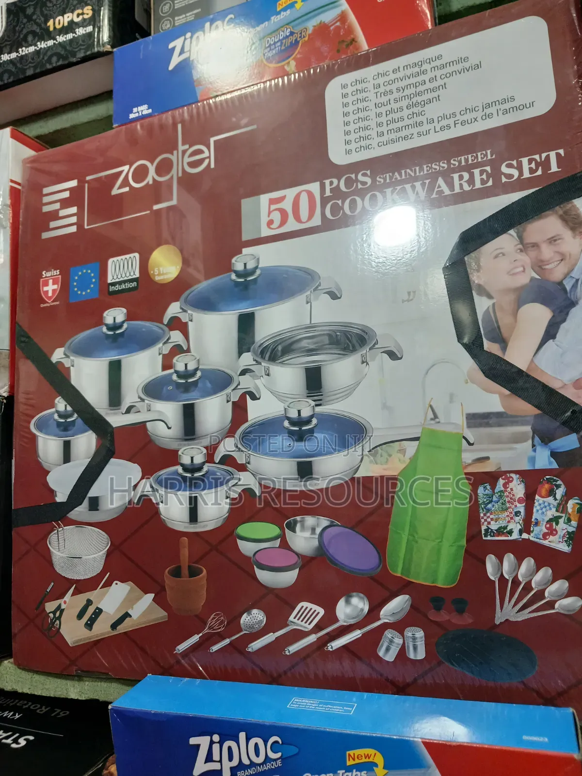 Premium Zagler 50-Piece Stainless Steel Cookware Set.