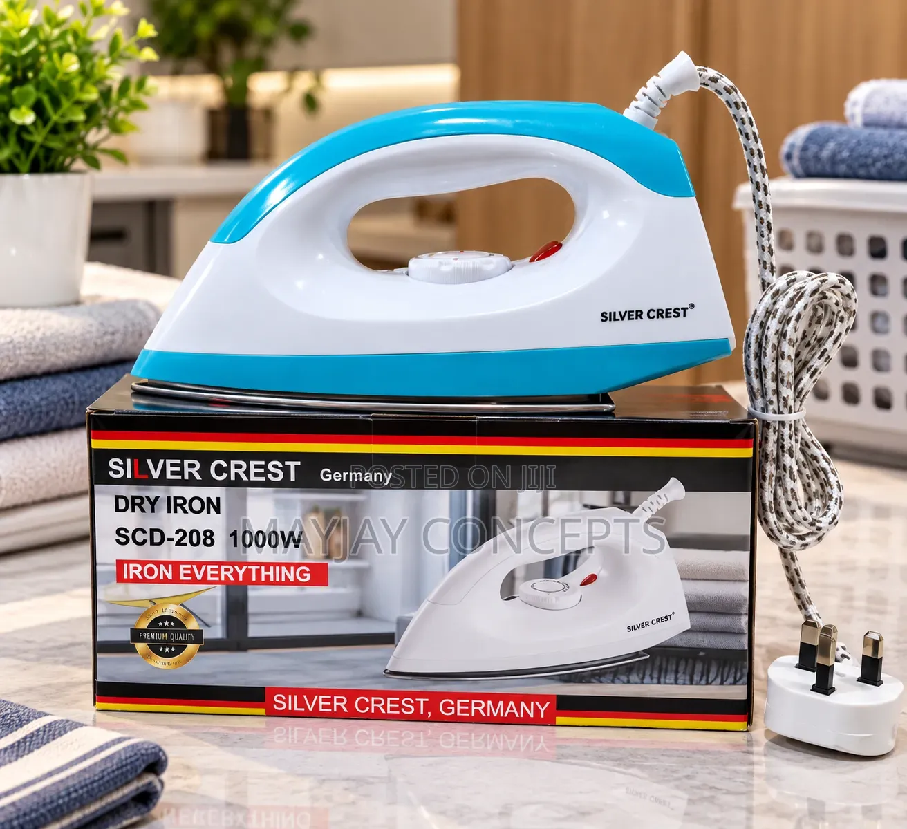 SILVER CREST 1000W Dry Iron With Smooth Soleplate Easy Control