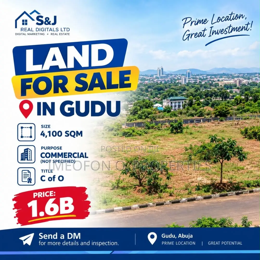 Land for Sale Location: Gudu Abuja Size: 4,100 SQM