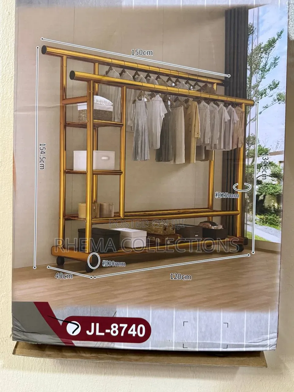 Large-Capacity Floor-Standing Clothe Display Rack for Home Boutique