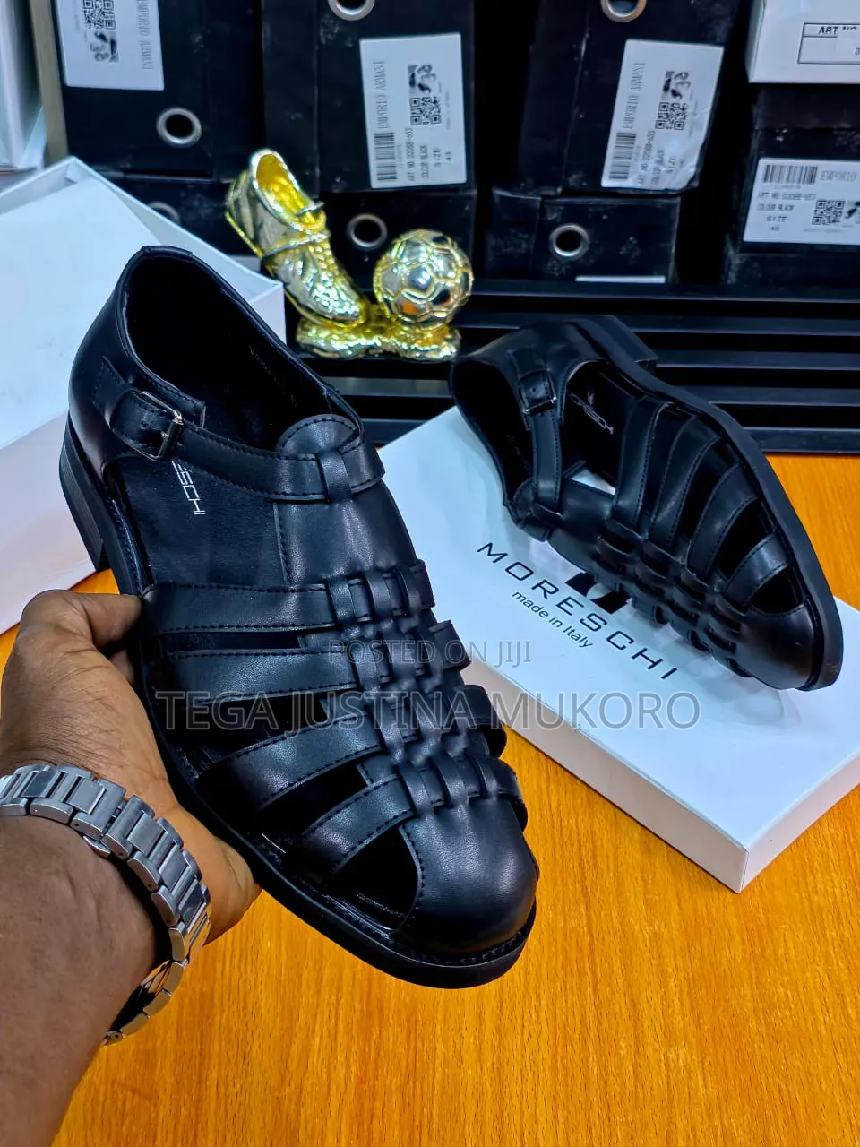 High Quality Moreschi Buckle Closure Men's Sandals