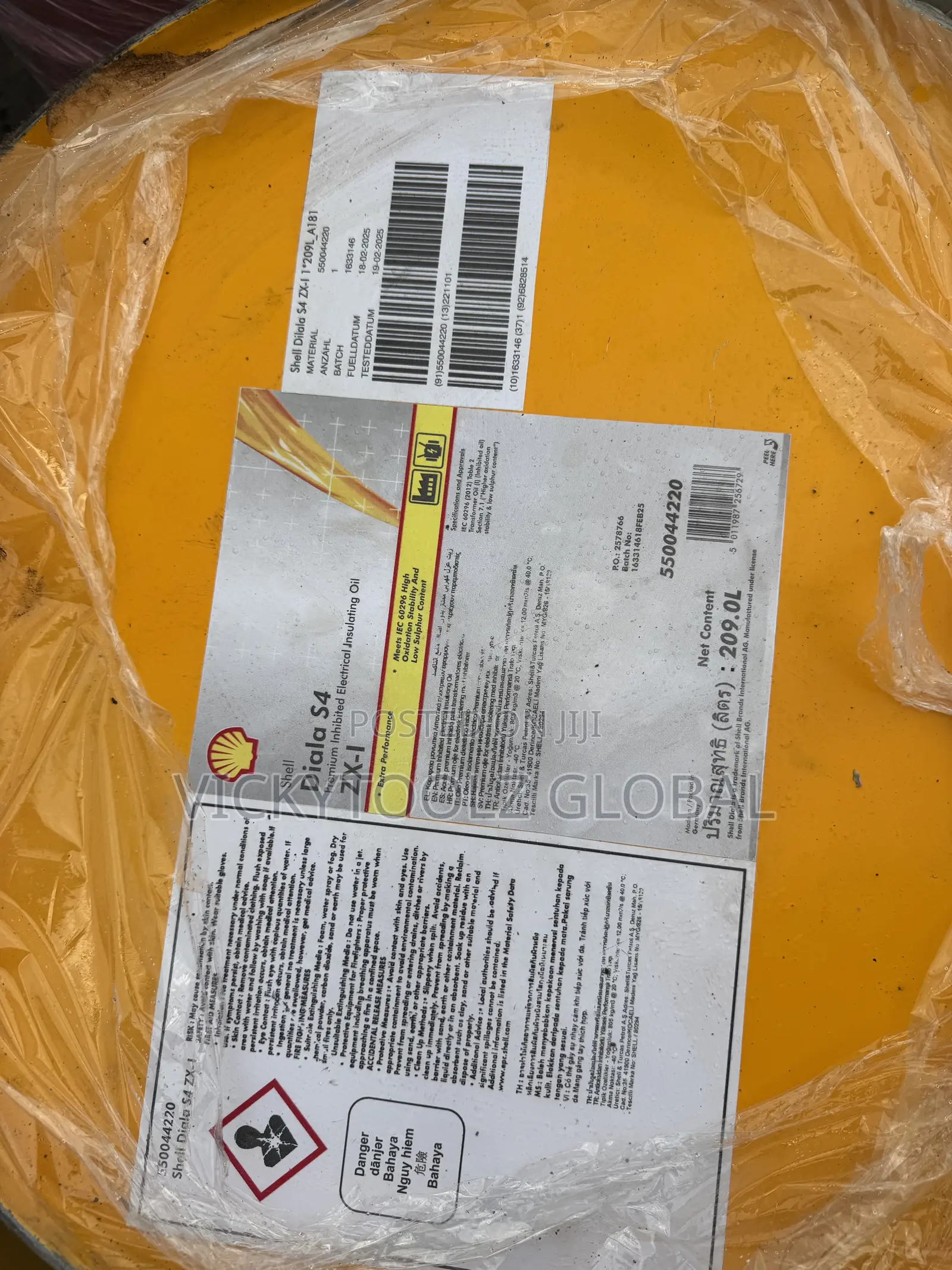 A 209-Liter Drum of Shell Diala S4 ZX-1 Transformer Oil