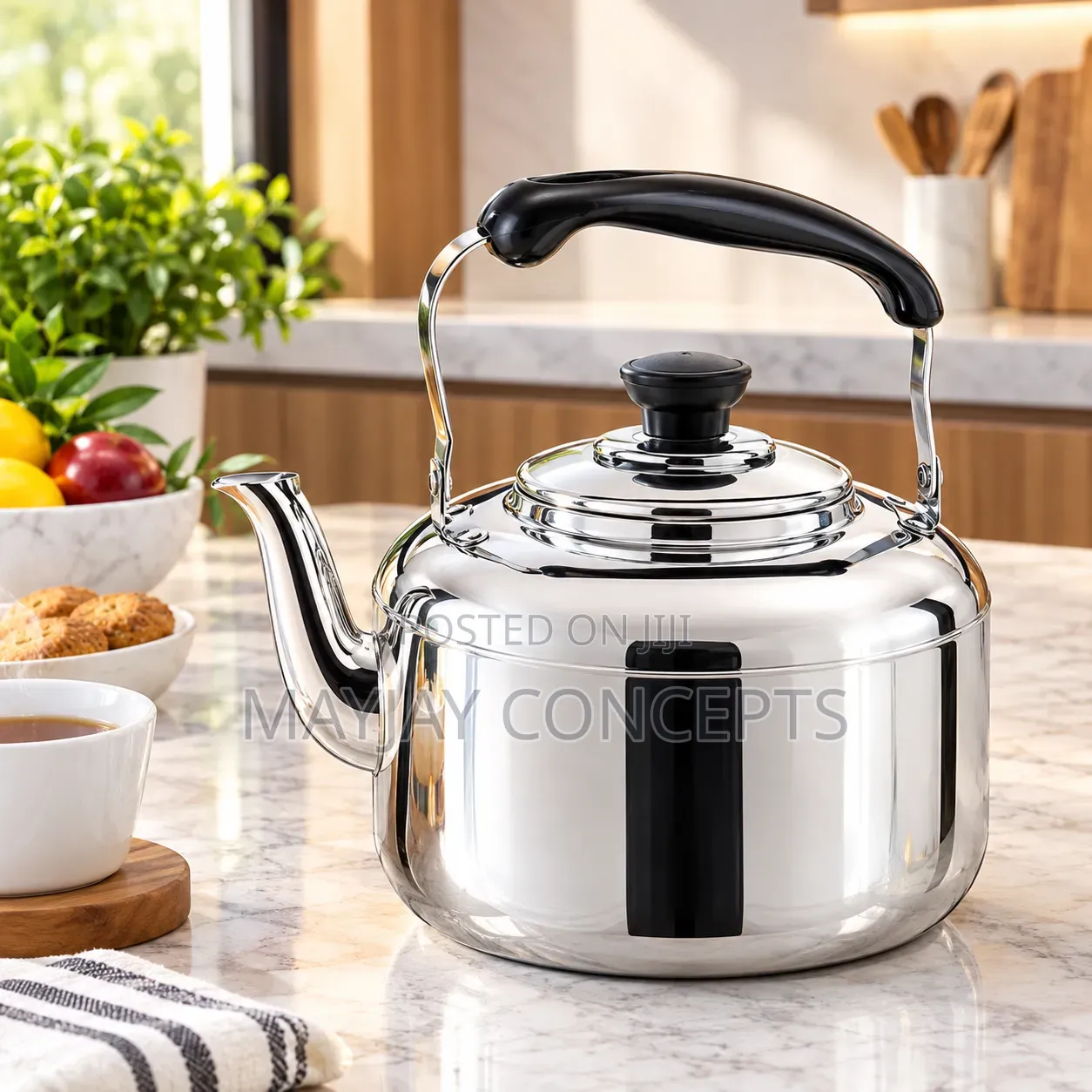 DIVYA 4L Stainless Steel Whistling Kettle With Heat Resistant Handle
