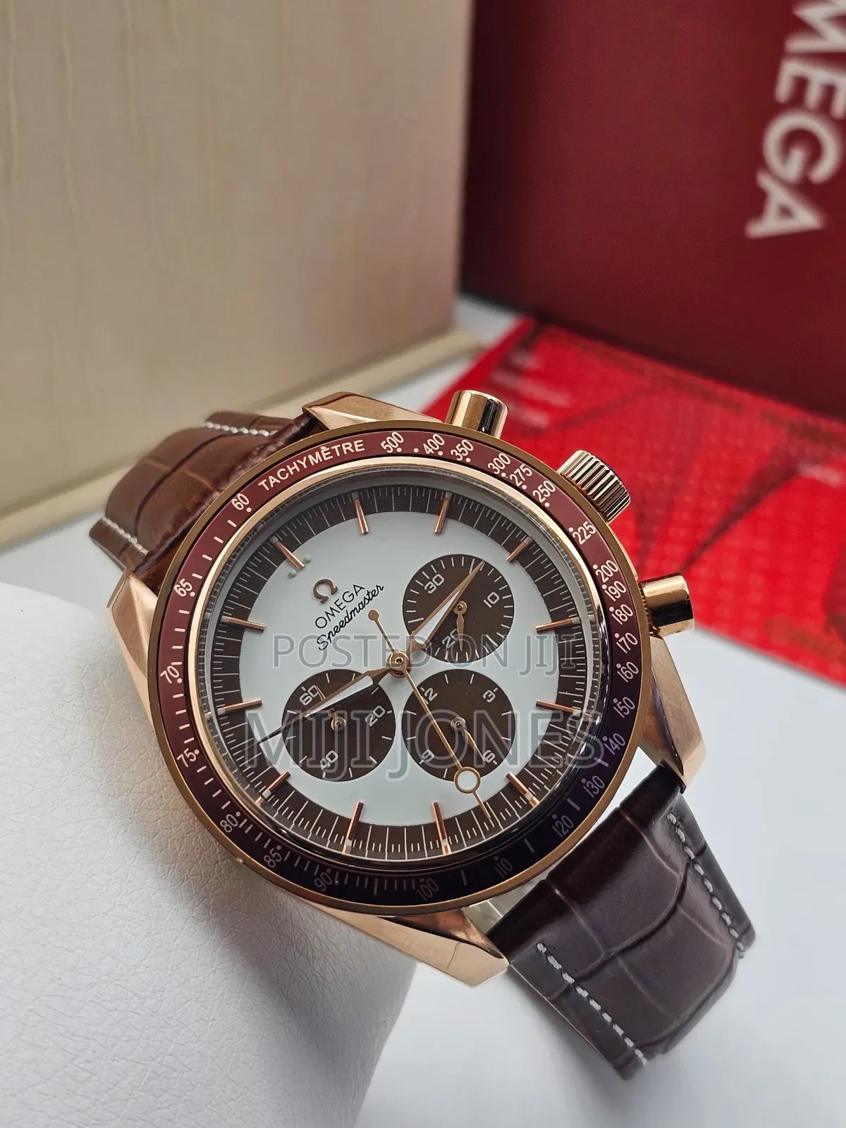 OMEGA Replica Men's Leather Strap Battery Watch - Luxury - Miji Jones