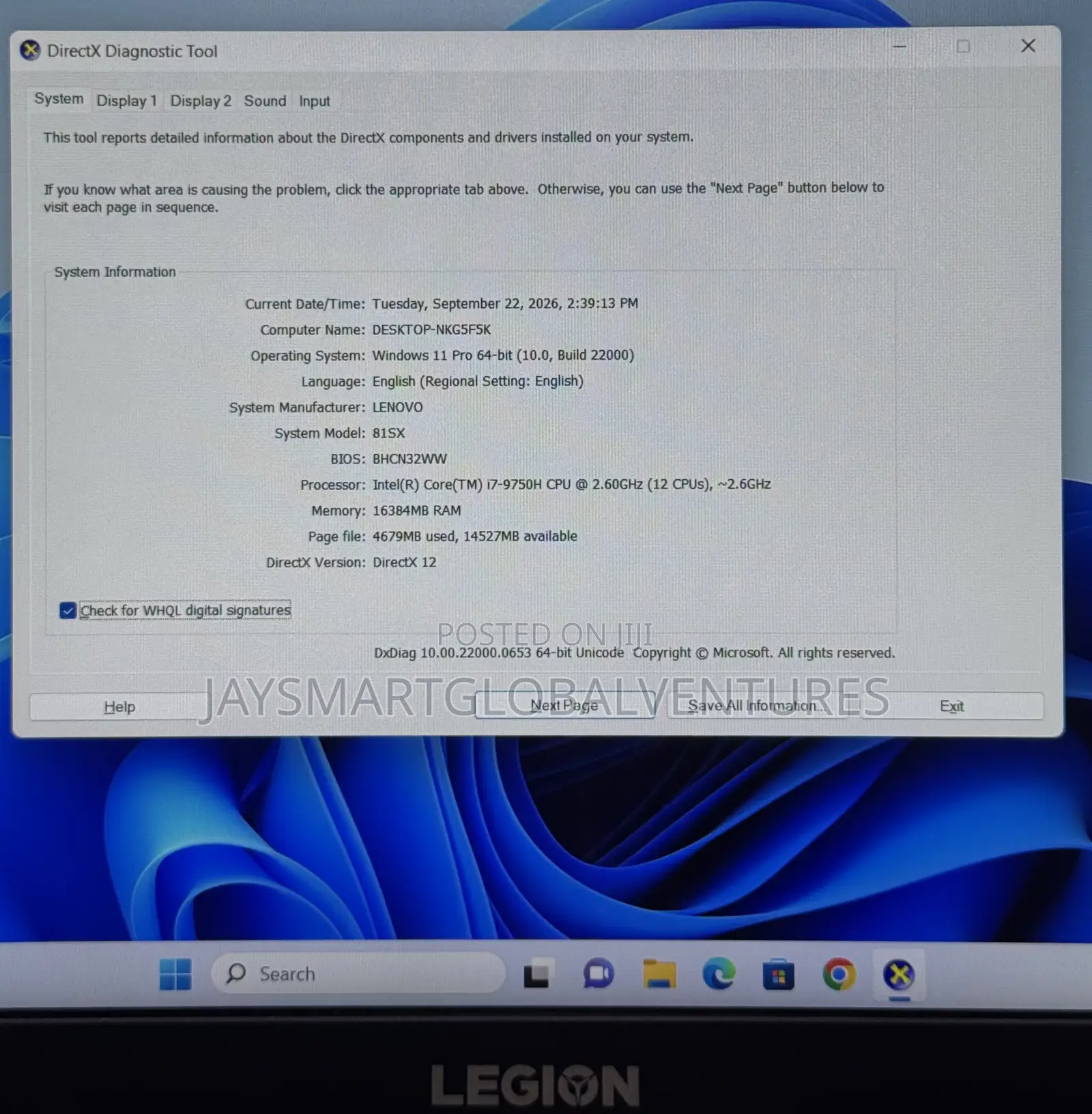 Laptop Lenovo Legion Y540 16GB Intel Core i7 SSD 1T