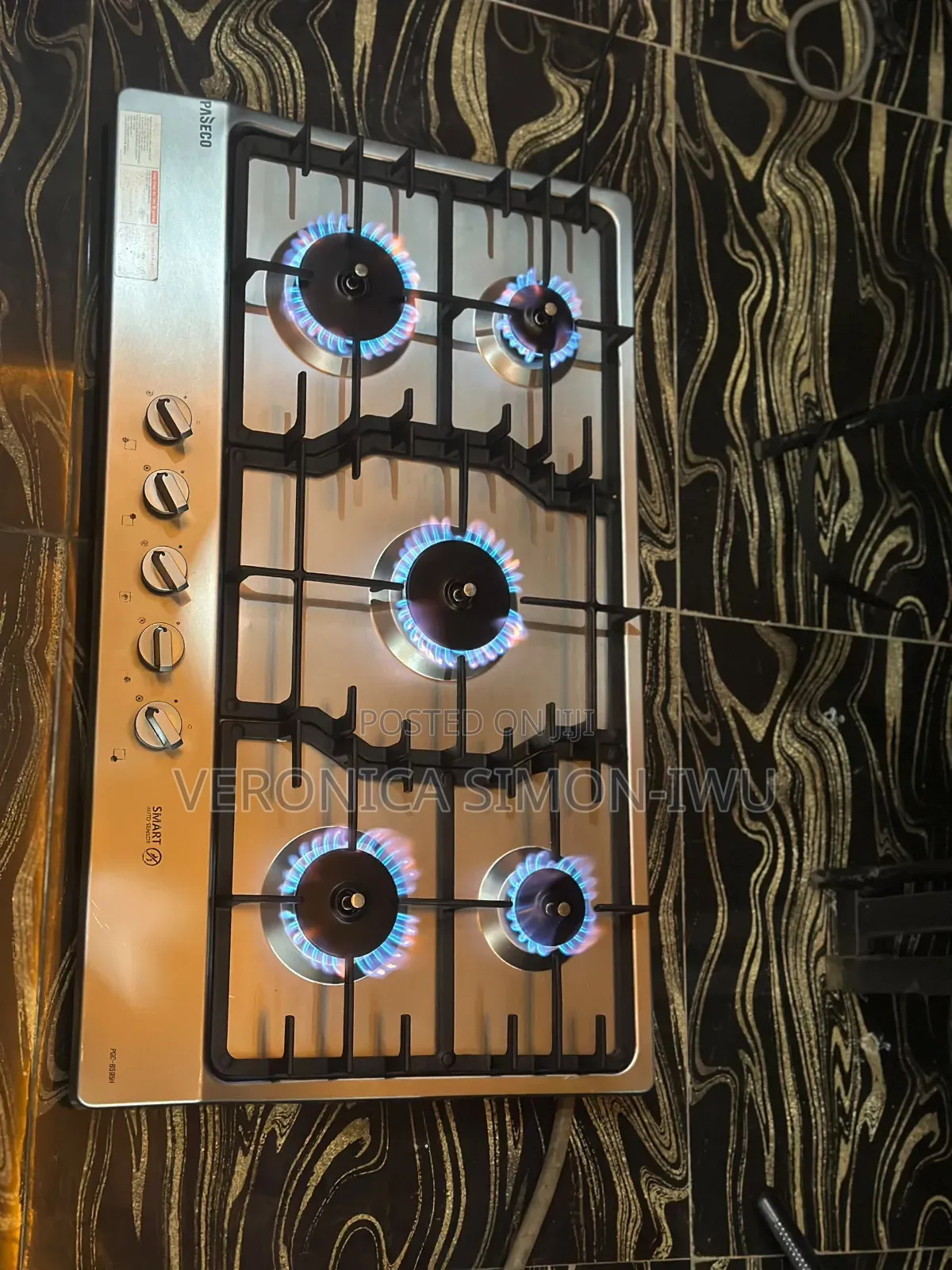 Stainless 5 Burner Flat Gas Cooker Available