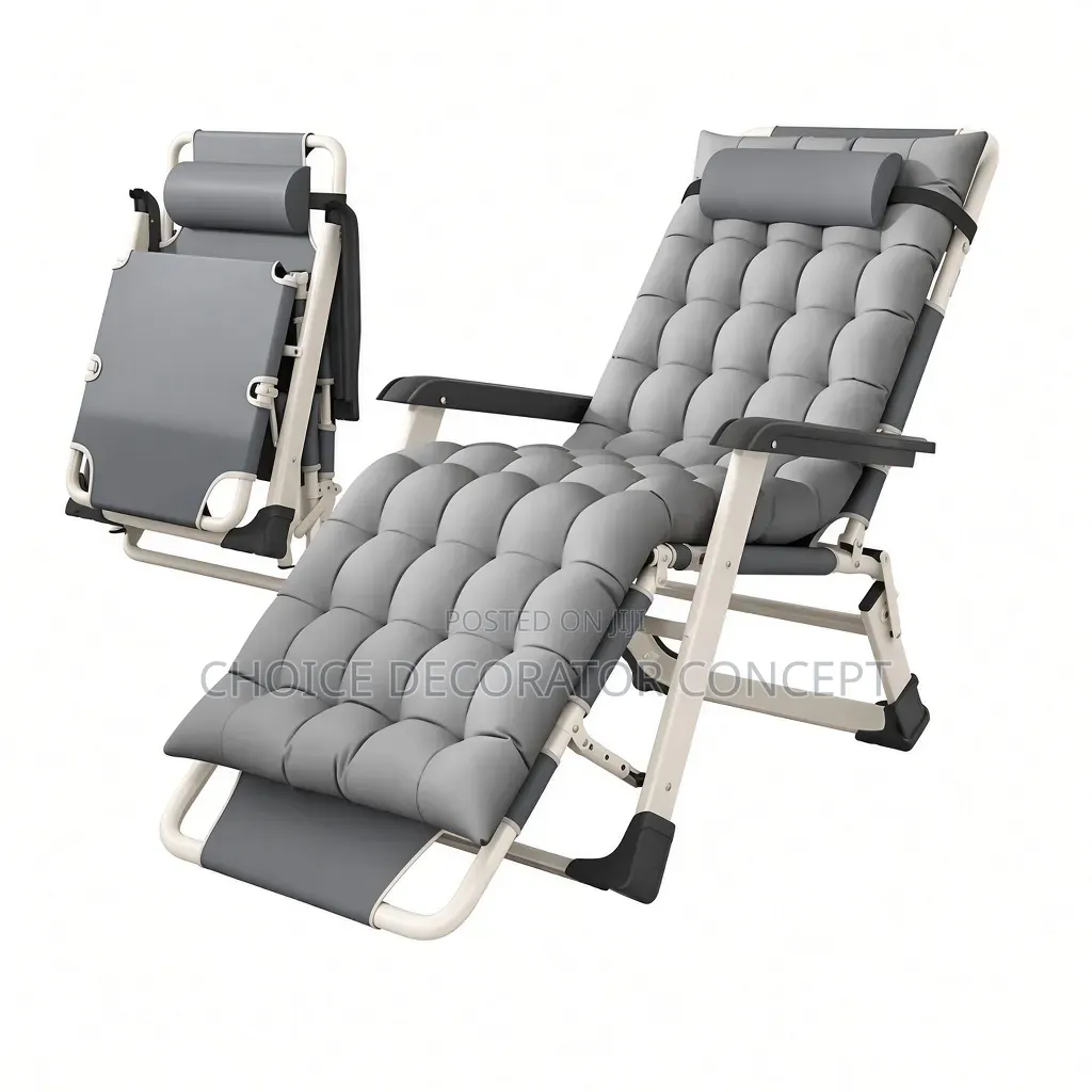 Reclining Folding Sun Lounger – Thick Cushion