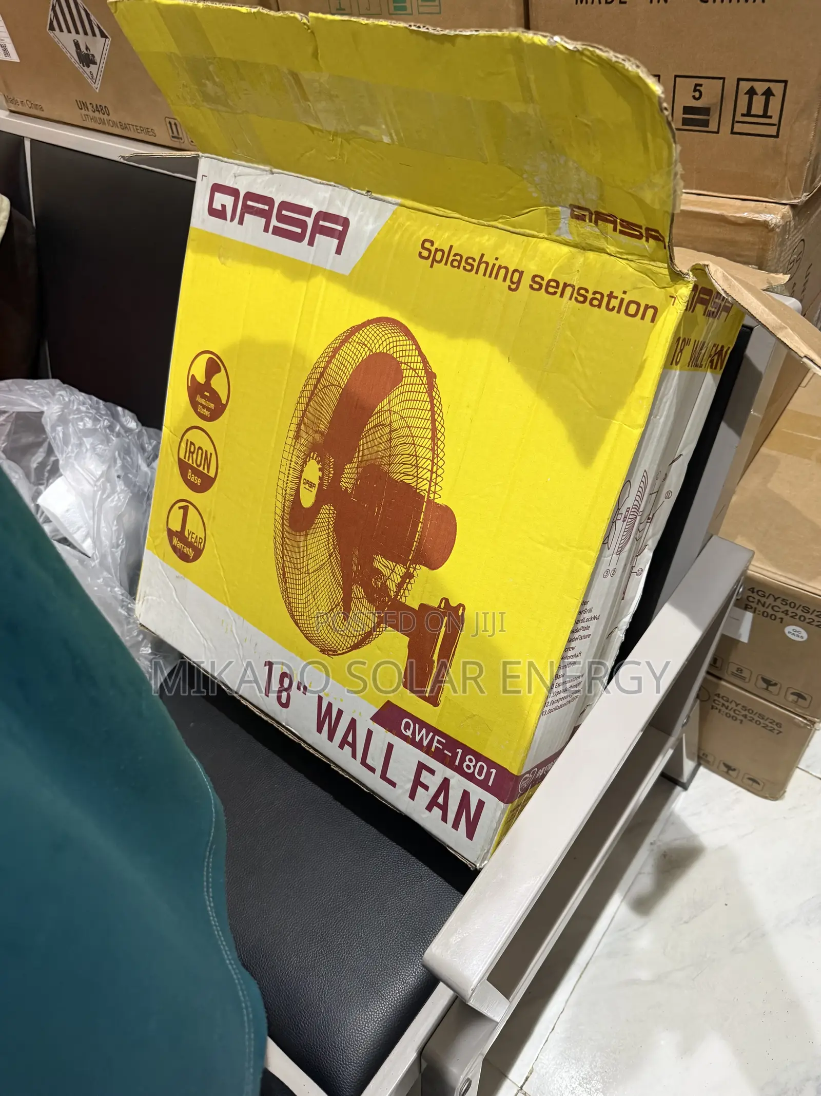 Qasa 18” AC/DC Rechargeable Wall Fan – Powerful Energy Saving