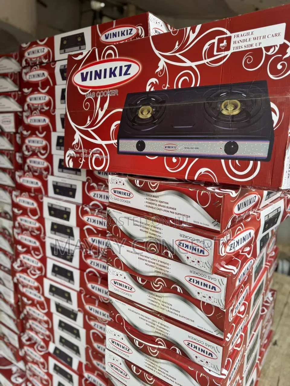VINIKIZ 2-Burner Gas Cooker With Mould Burners – Automatic Ignition