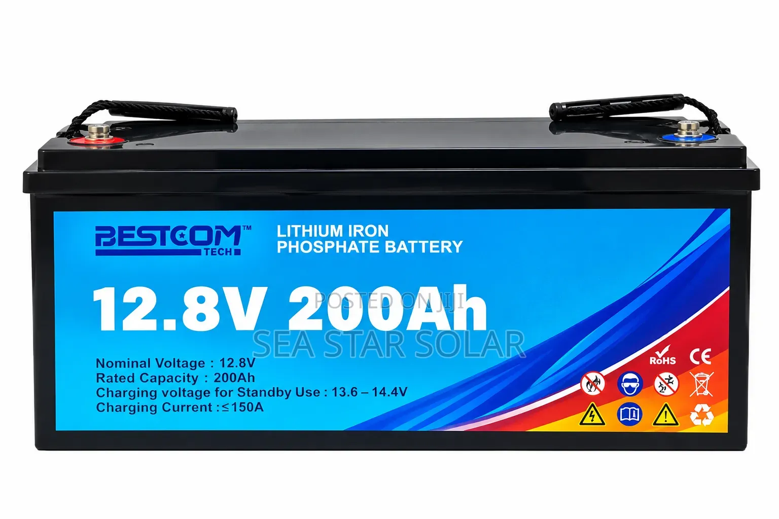 Bestcom Tech 2.56kWh 12.8V 200Ah LiFePO4 Lithium Battery